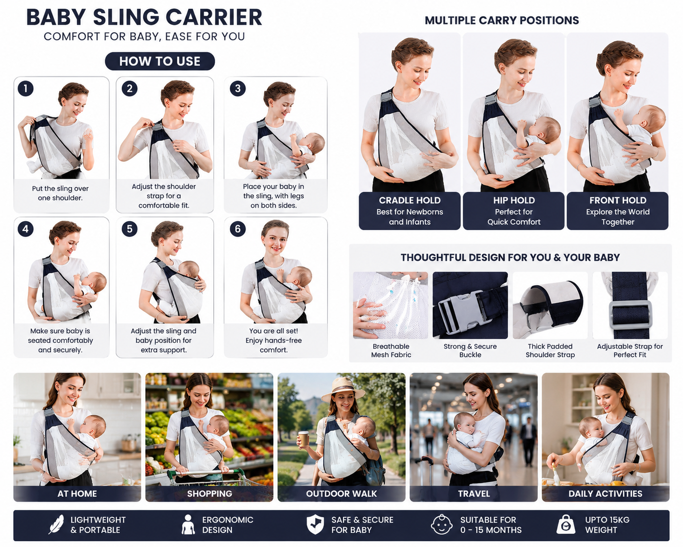 Carry your Baby Comfortably and Safe Anywhere