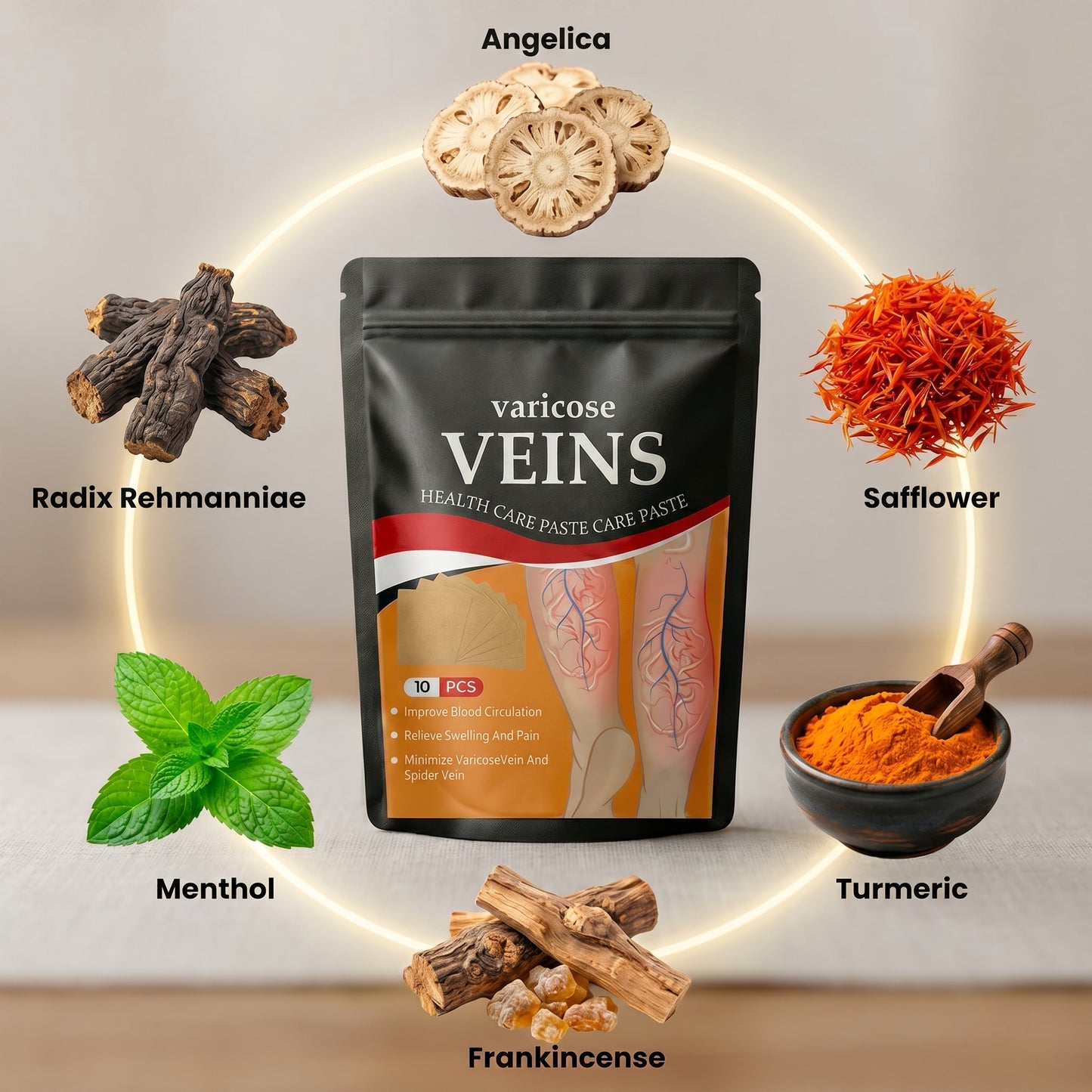 Varicose Veins Relief Patches - Reduces Swelling, Relieves Pain, Improves Blood Circulation & Vein Health