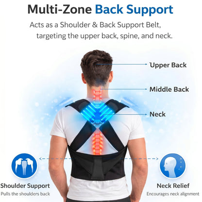 Adjustable Back Posture Corrector/ Slouching Relieve Pain Belt Women & Men