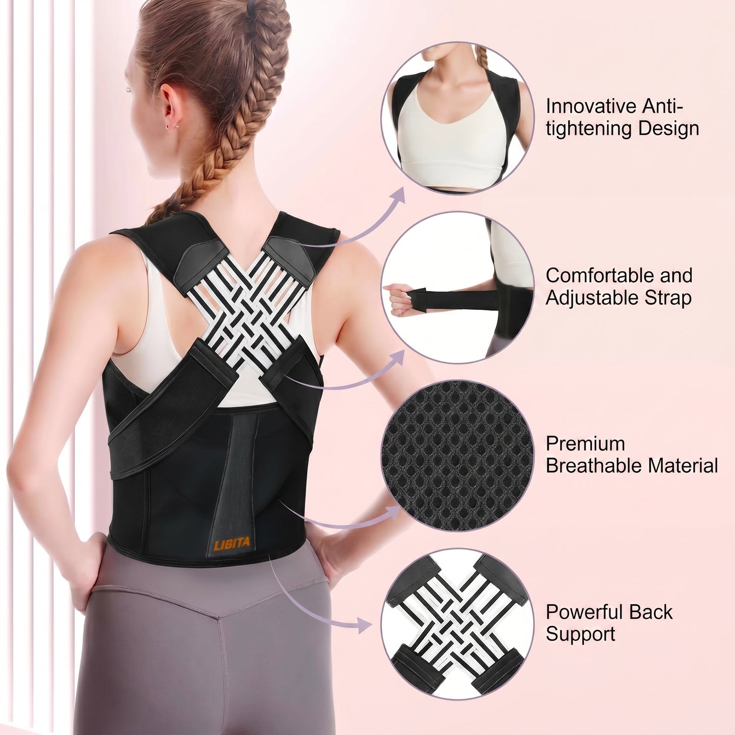 Adjustable Back Posture Corrector/ Slouching Relieve Pain Belt Women & Men