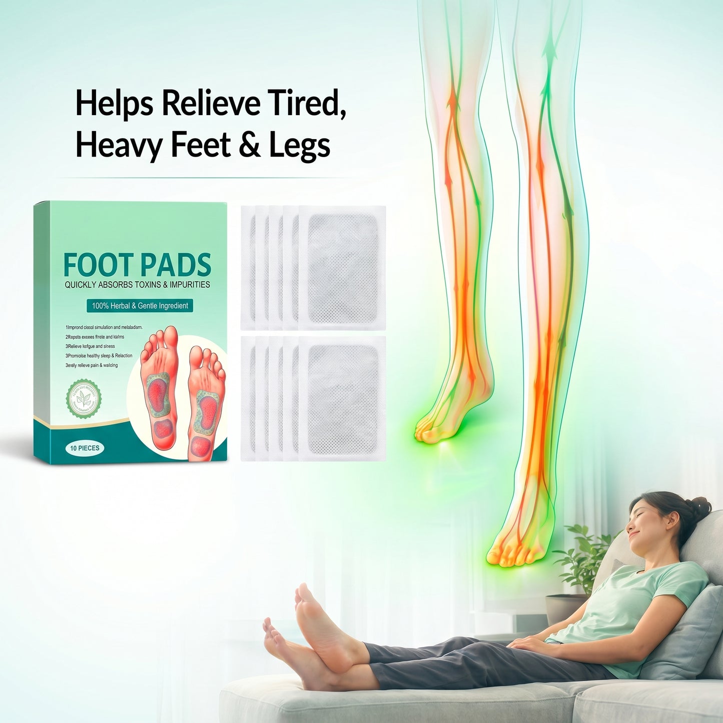 100% Herbal & Gentle Ingredient Detox Foot Pads