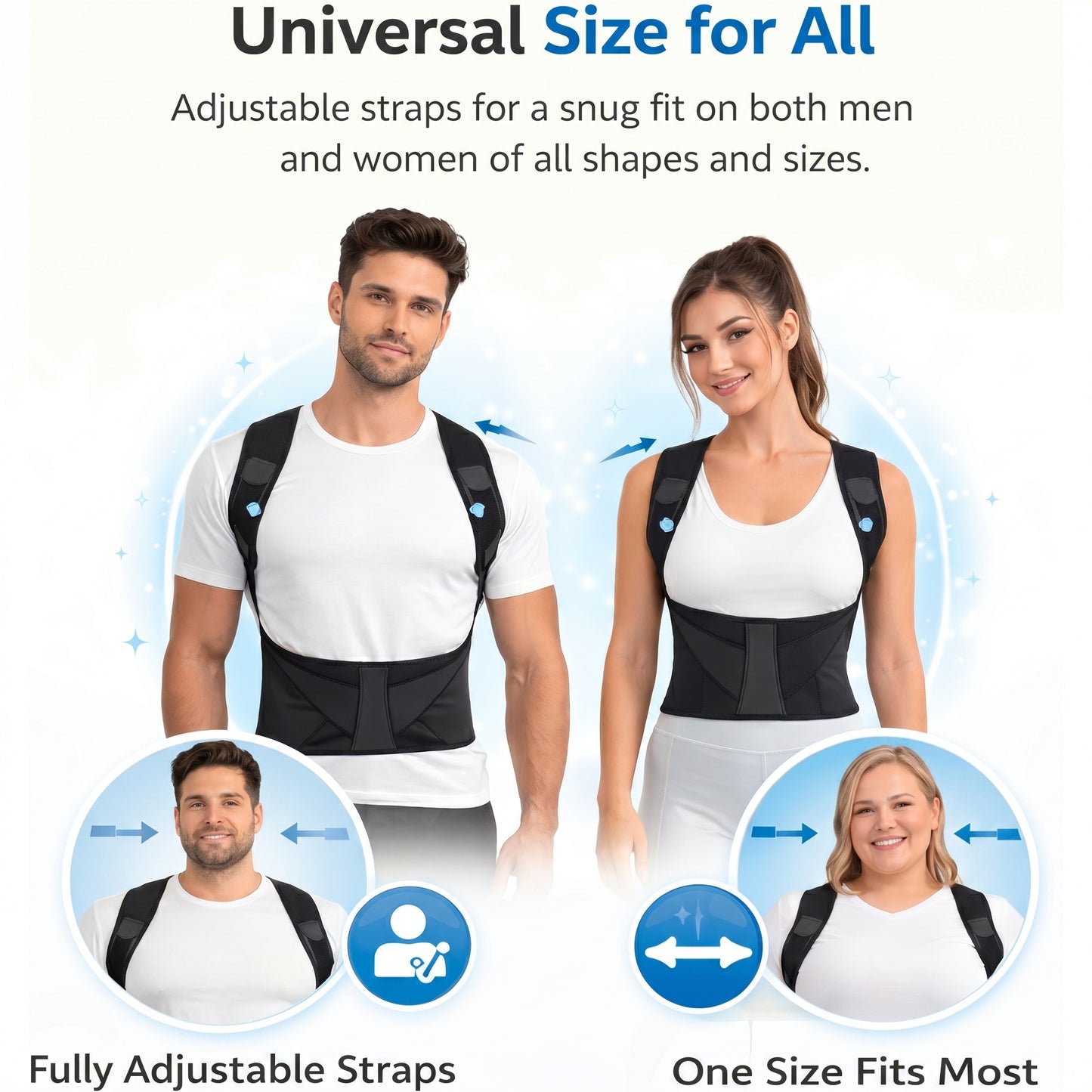 Adjustable Back Posture Corrector/ Slouching Relieve Pain Belt Women & Men