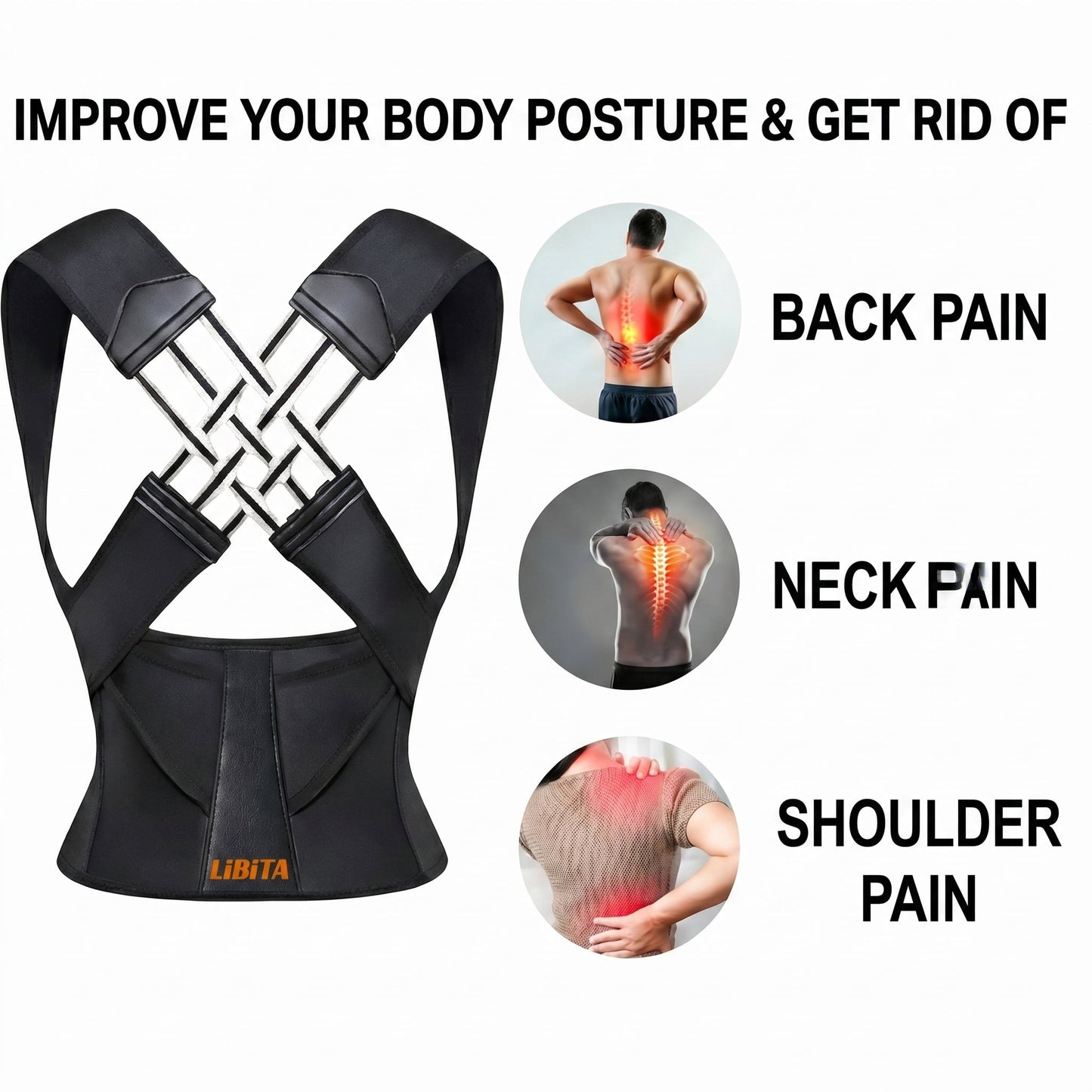Adjustable Back Posture Corrector/ Slouching Relieve Pain Belt Women & Men