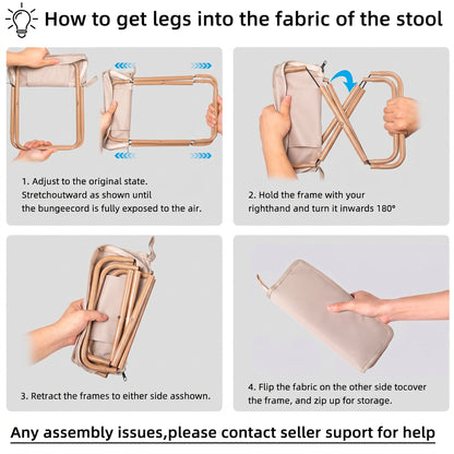 Outdoor Zipper Handbag Folding Stool