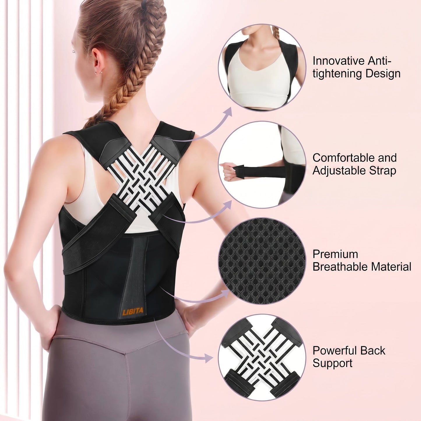 Adjustable Back Posture Corrector/ Slouching Relieve Pain Belt Women & Men