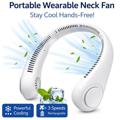 NeckFan™ – Portable Neck Fan | Soft Airflow | Outdoor & Travel Cooling