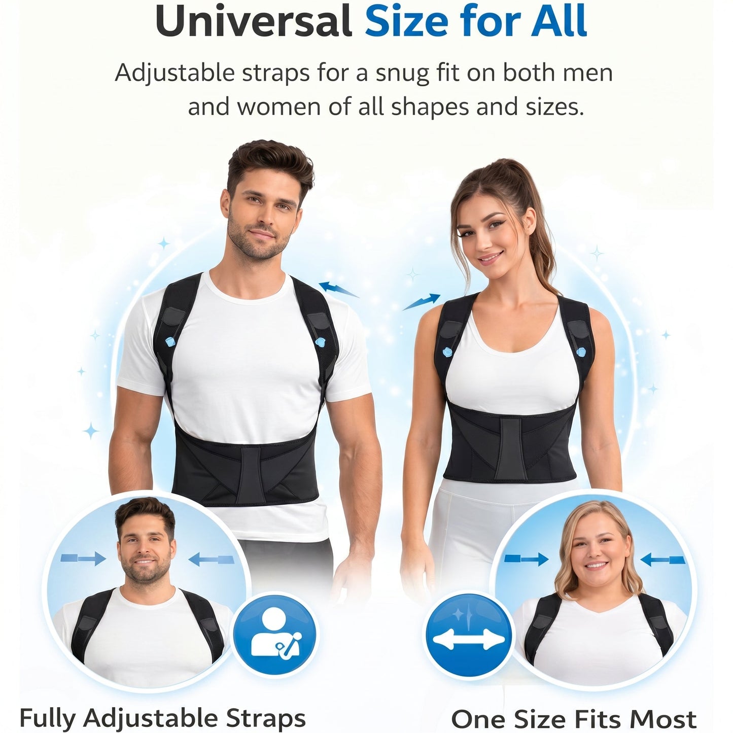 Adjustable Back Posture Corrector/ Slouching Relieve Pain Belt Women & Men